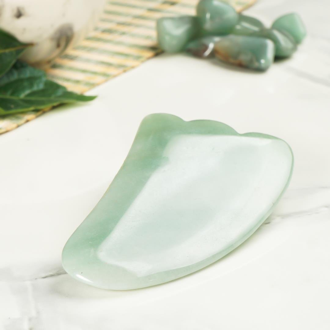 Aventurin Gua Sha Doğal Taş Masaj Aleti (Light)
