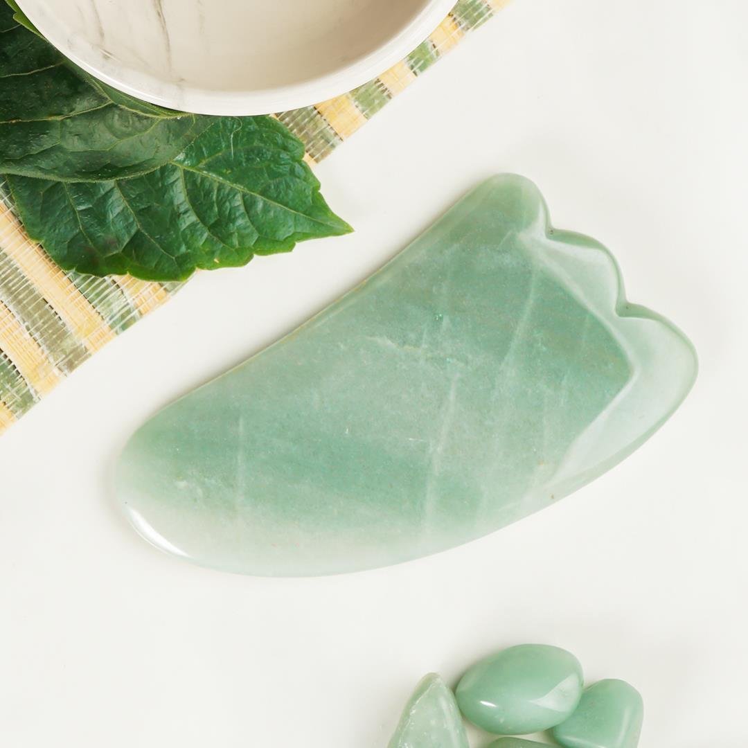 Aventurin Gua Sha Doğal Taş Masaj Aleti (Light)