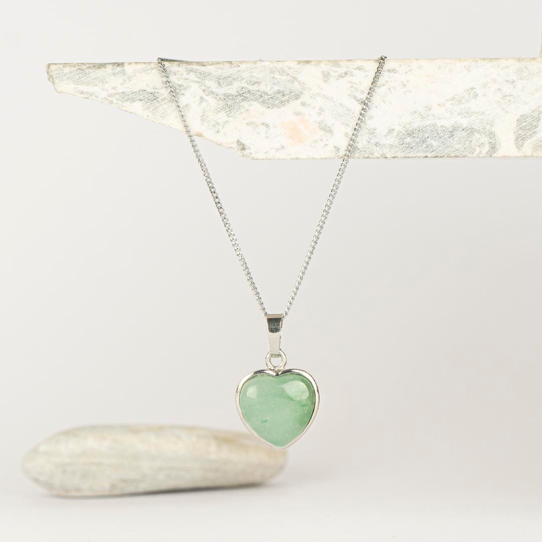 Aventurin Kalpli Kaplama Dogal Taş Kolye