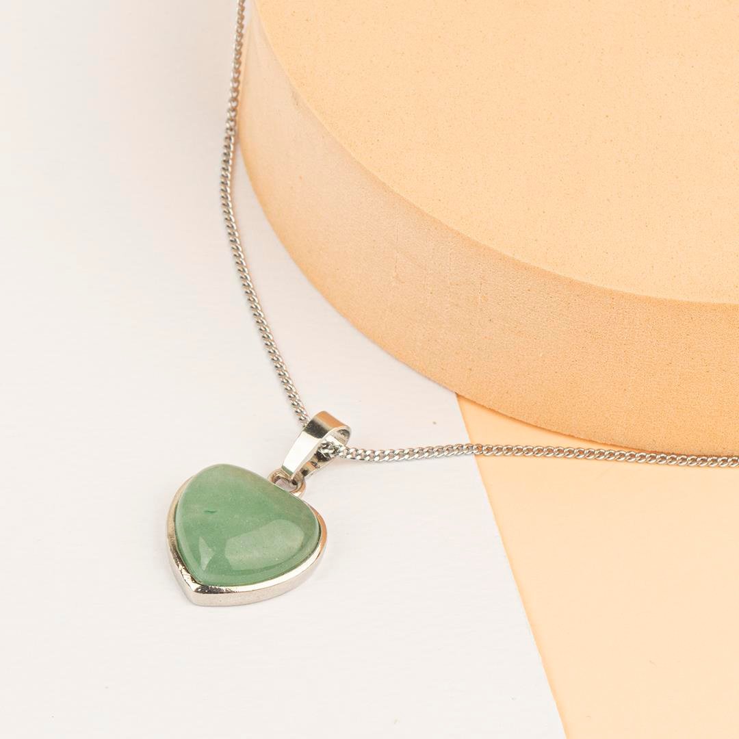 Aventurin Kalpli Kaplama Dogal Taş Kolye