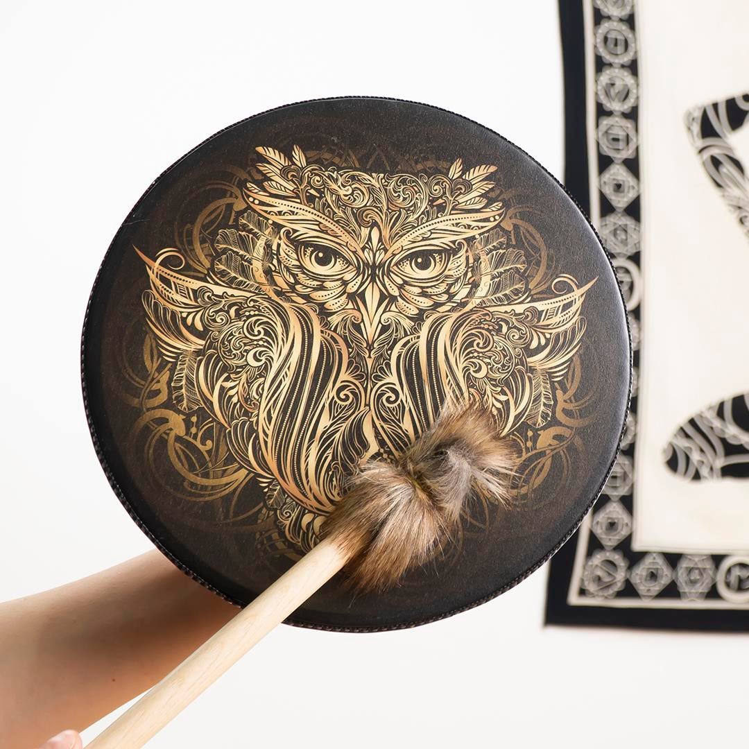 Baykuş Temalı Şaman Davulu