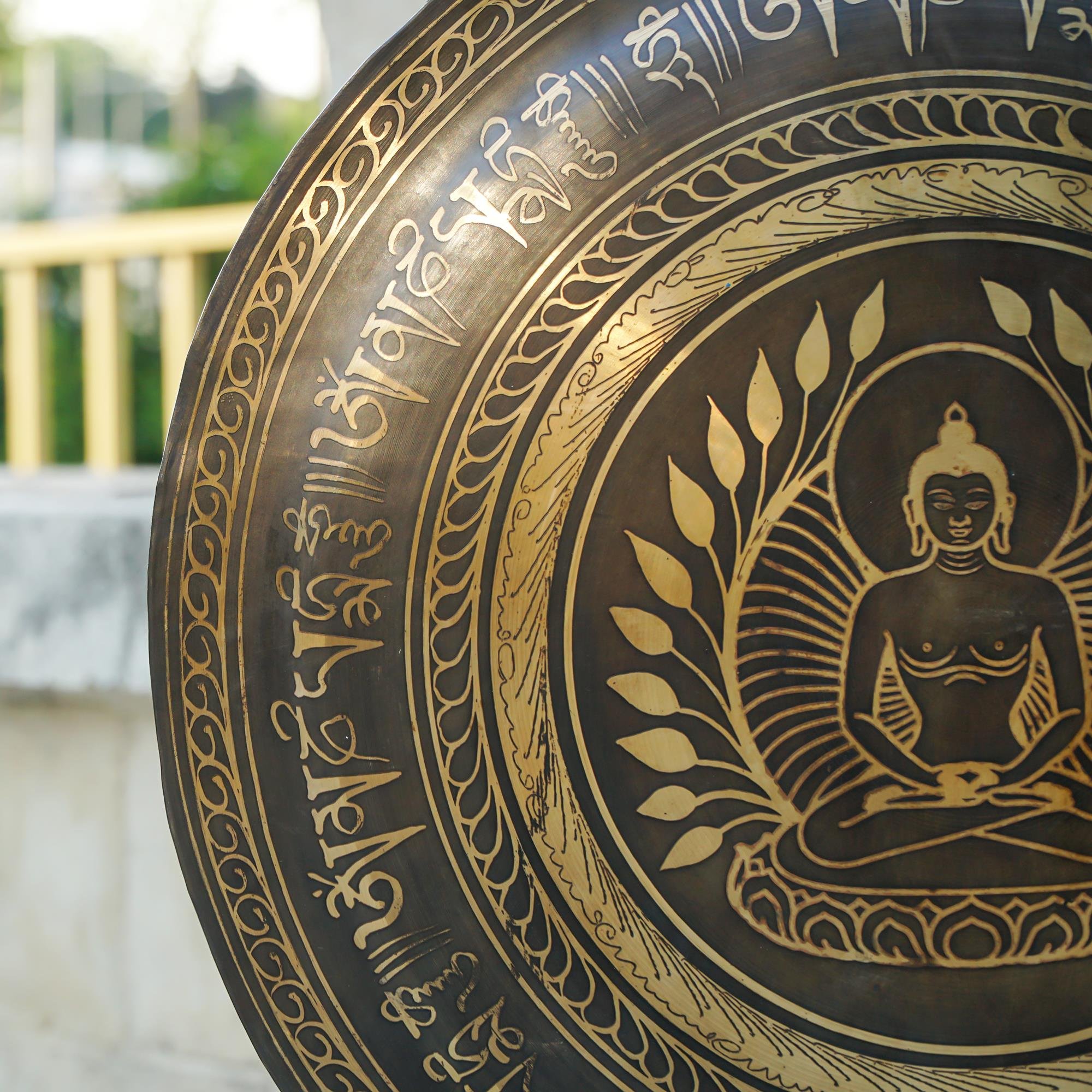 Buddha İşlemeli Gong
