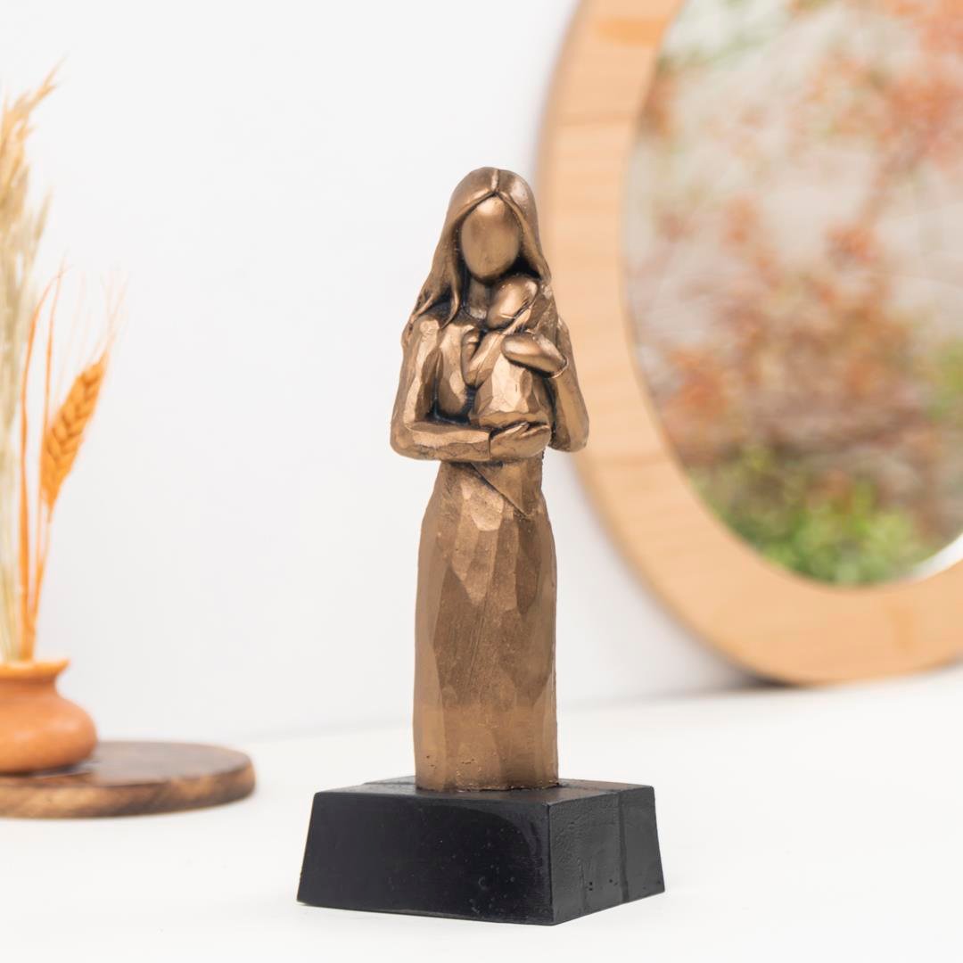 Dekoratif Anne & Bebek Heykeli