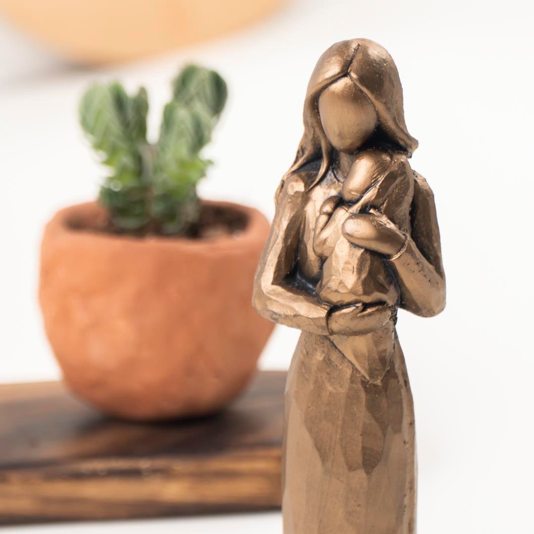 Dekoratif Anne & Bebek Heykeli