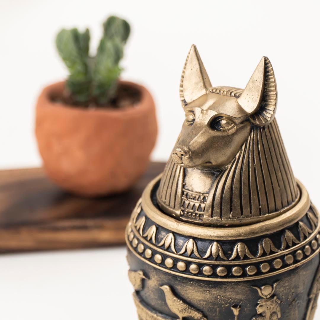 Dekoratif Gold Anubis Küp