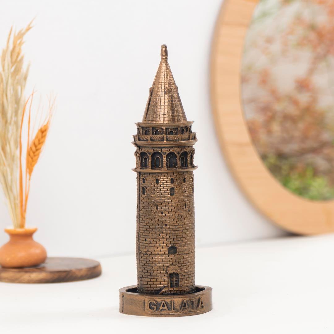 Dekoratif Gold Galata Kulesi Heykeli