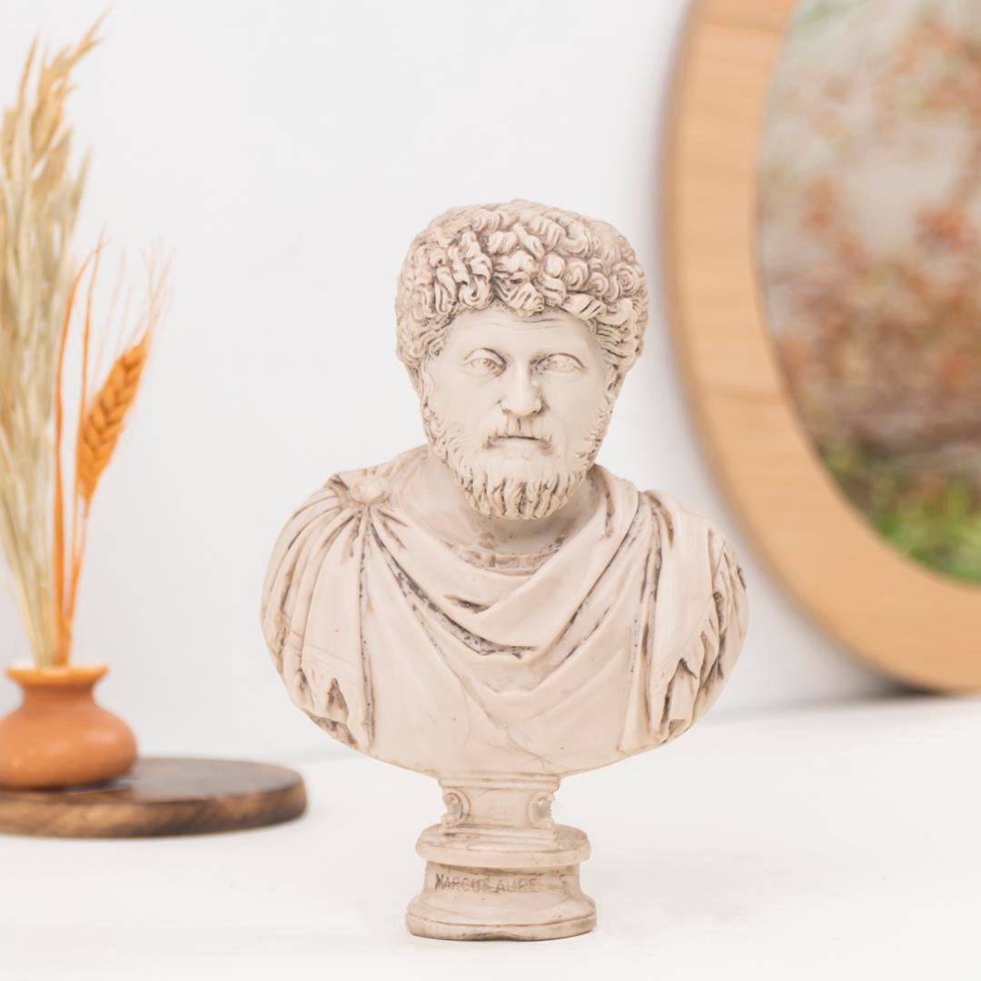 Dekoratif Marcus Aurelius Büst Heykel (Büyük)