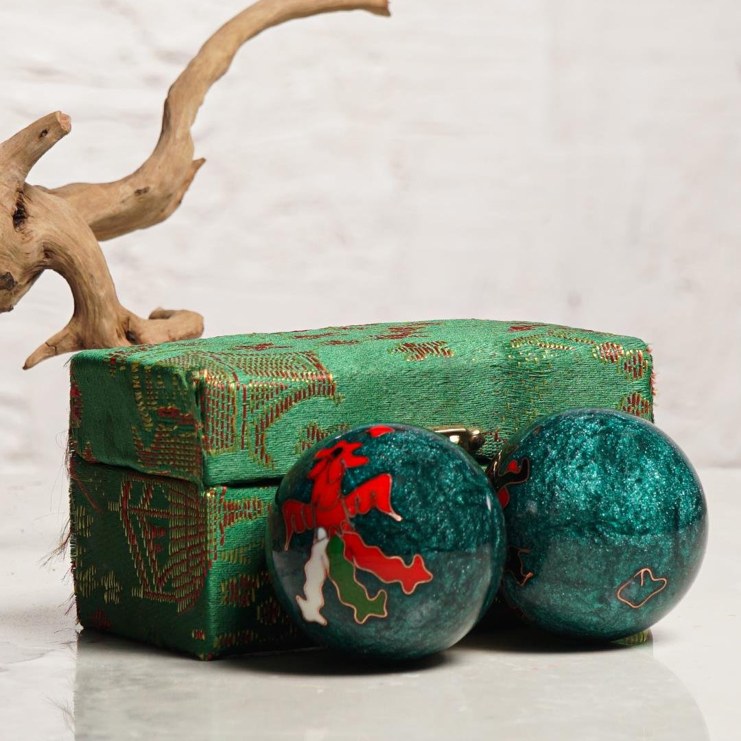 Dragon Temalı Yeşil Zen Meditasyon Baoding Topu