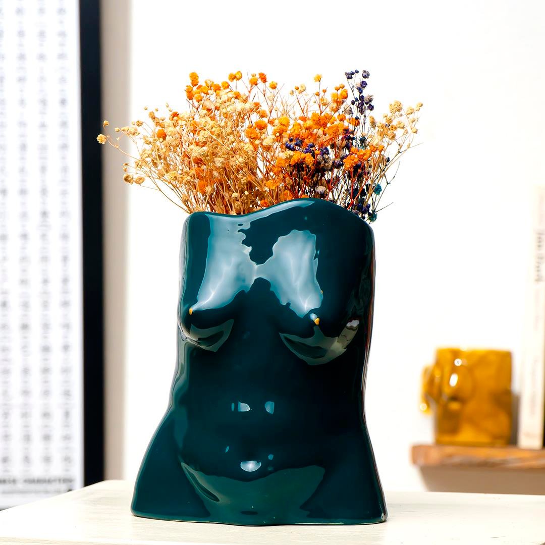 Gaia Green El Yapımı Seramik Vazo