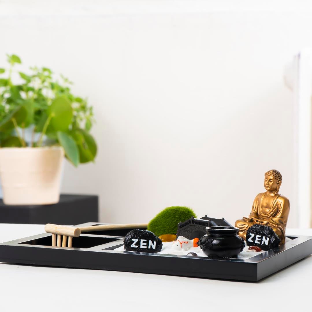 Gold Buddha Temalı Zen Bahçesi Kiti