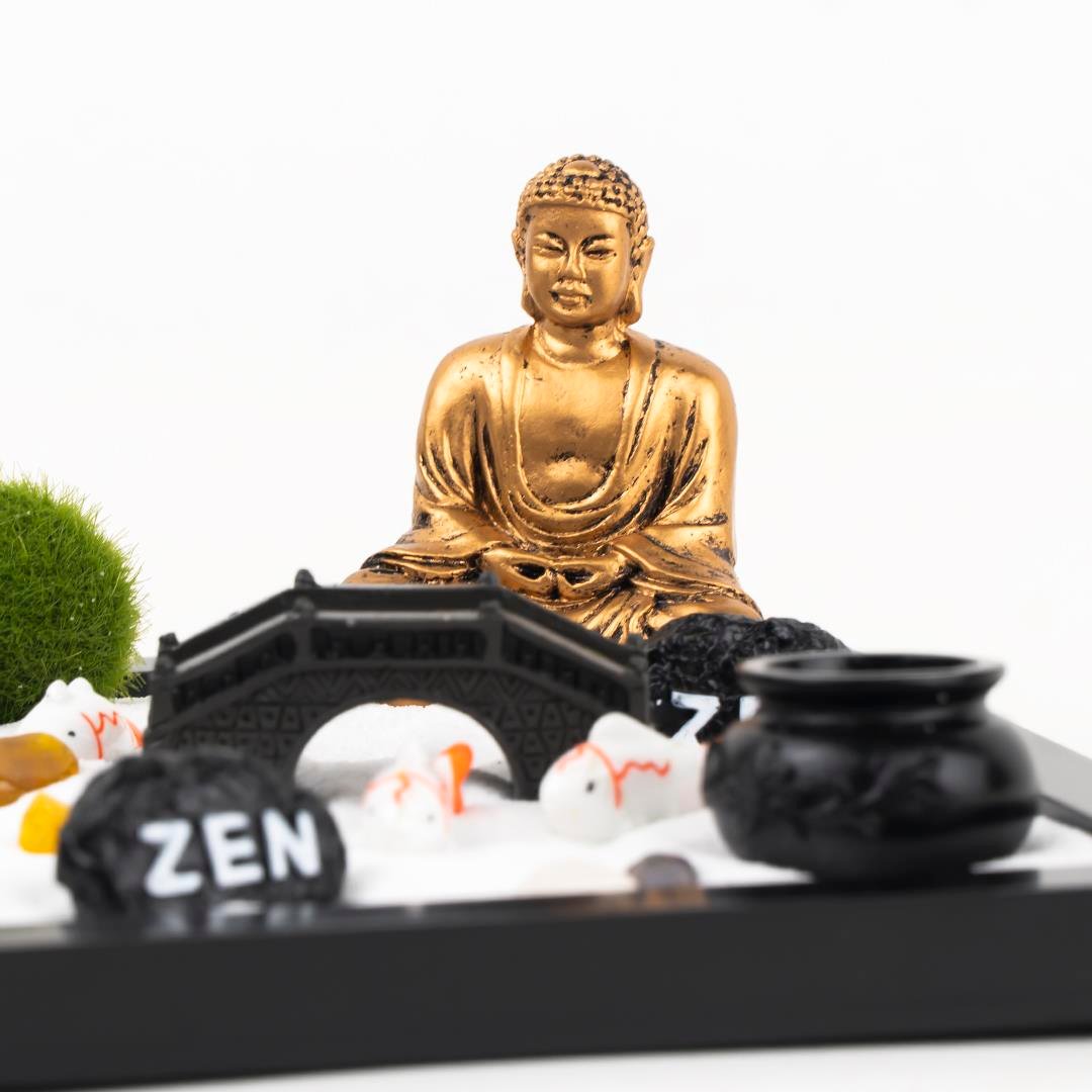 Gold Buddha Temalı Zen Bahçesi Kiti