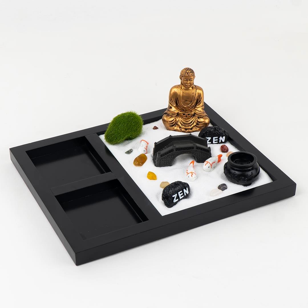 Gold Buddha Temalı Zen Bahçesi Kiti