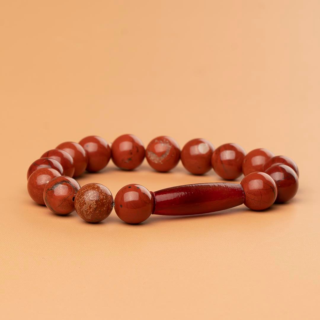 Jasper Doğal Taş Bileklik (10 mm) – Gölge Hafifliği