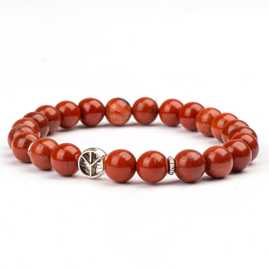 Jasper Doğal Taş Bileklik (8 mm) – Dingin Ateş