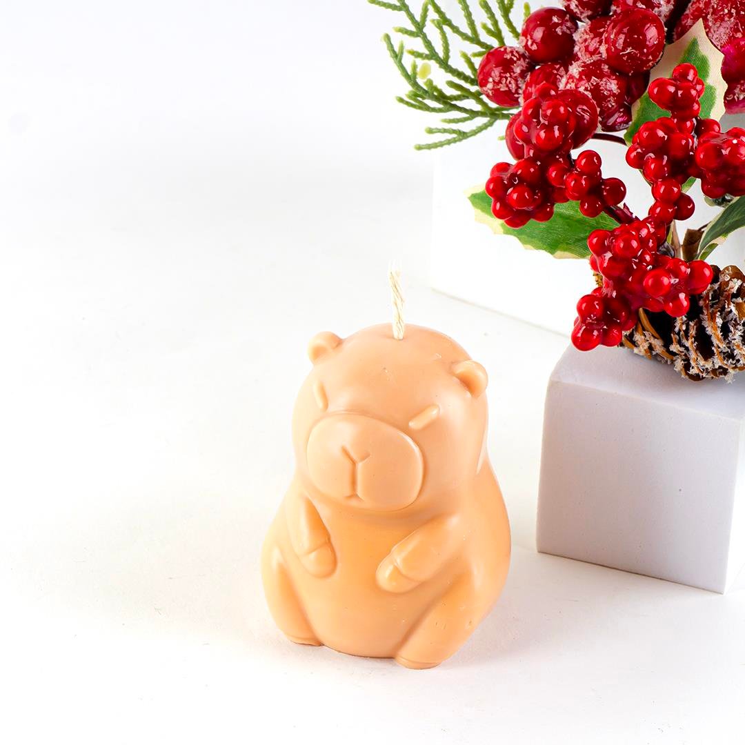 Kapibara Temalı Kahve Soya Mum