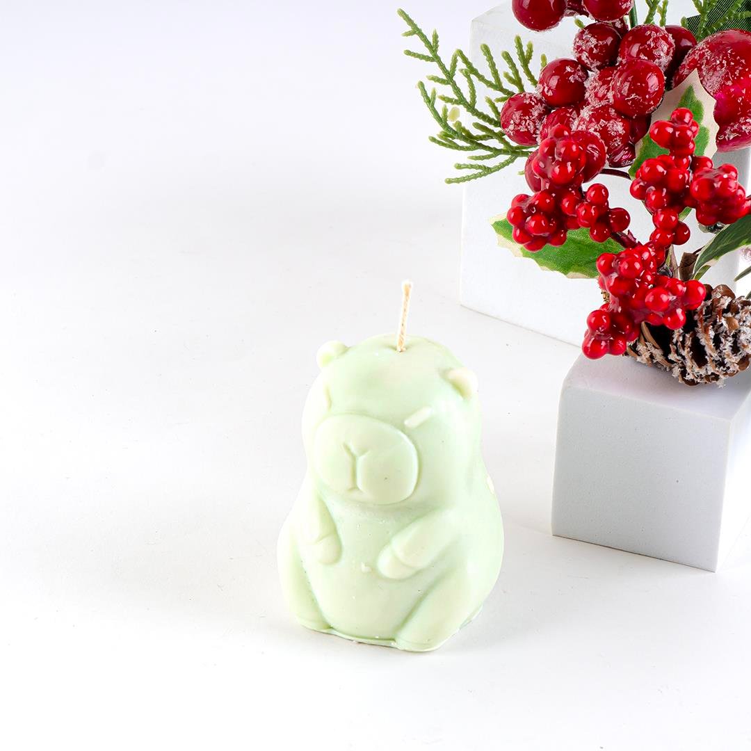 Kapibara Temalı Yeşil Soya Mum