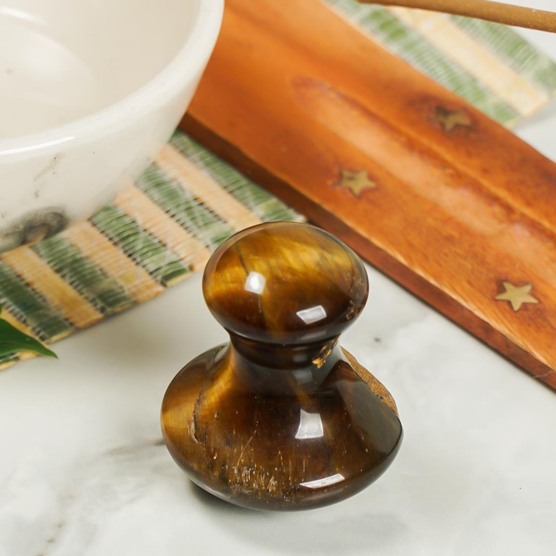 Kaplan Gözü Doğal Taş Mantar Masaj Aleti