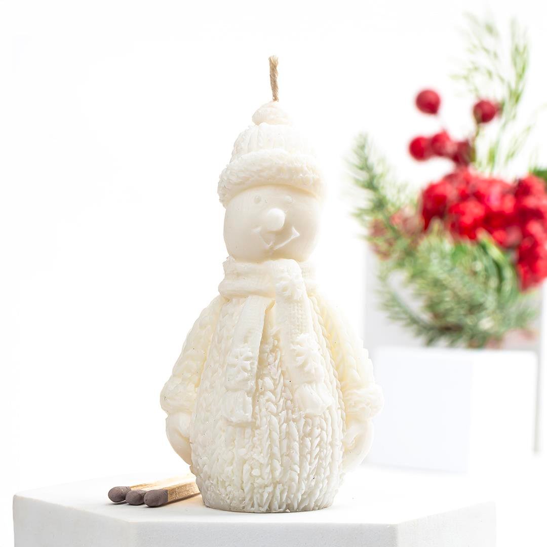 Kardan Adam Temalı Soya Mum