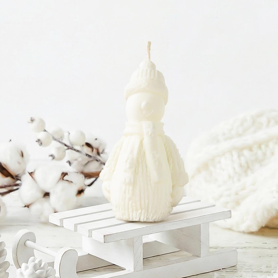 Kardan Adam Temalı Soya Mum