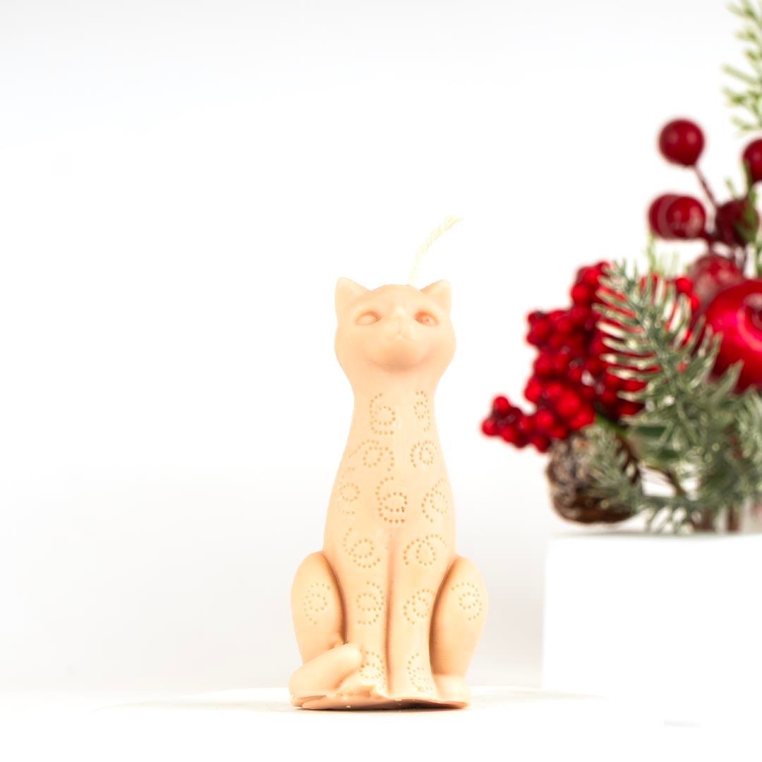 Kedi Temalı Kahve Soya Mum