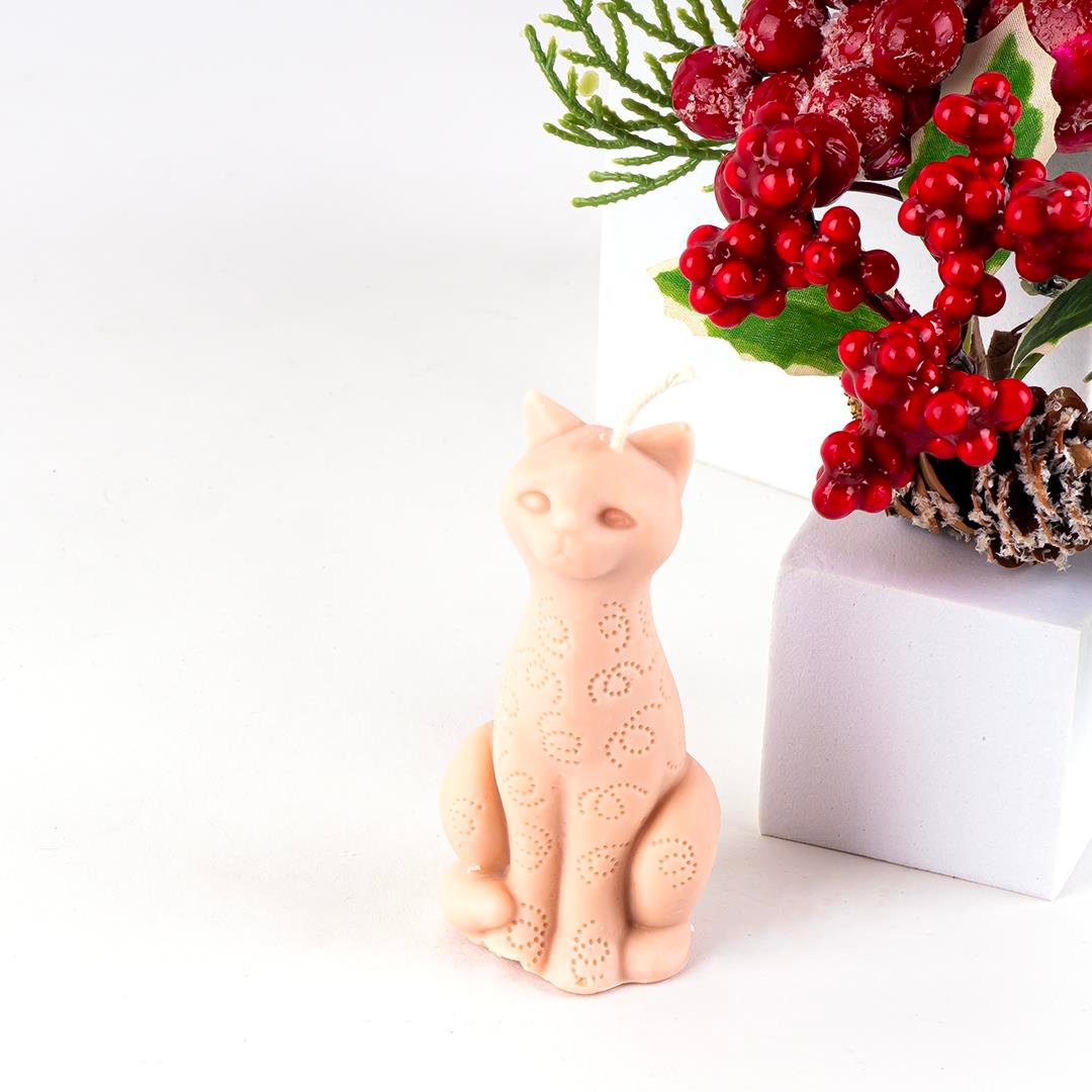 Kedi Temalı Kahve Soya Mum