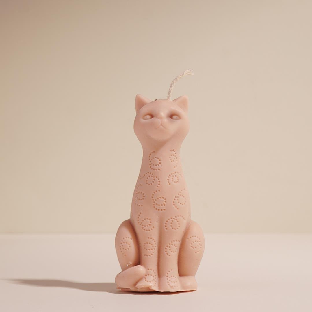 Kedi Temalı Kahve Soya Mum