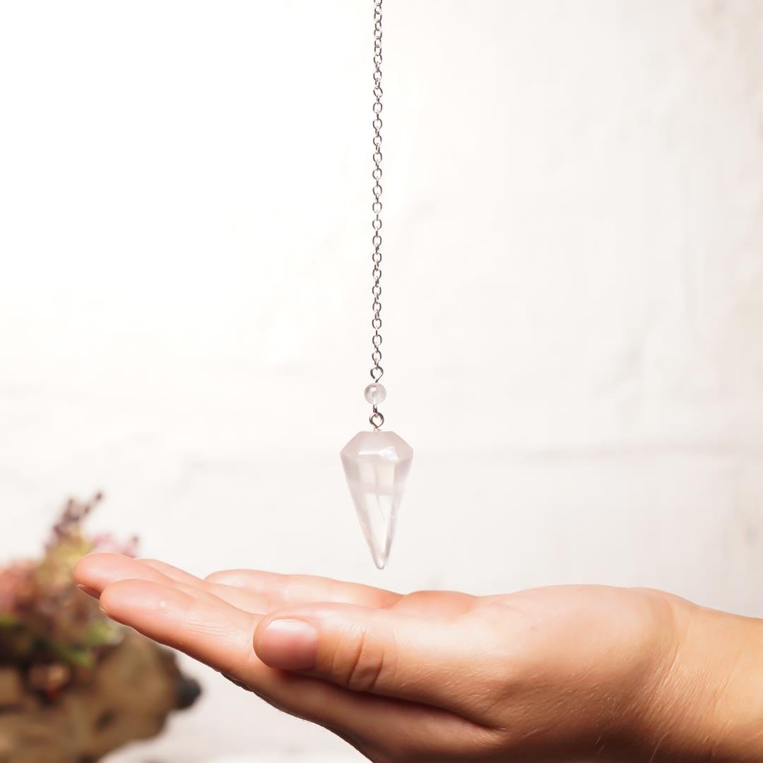 Kristal Kuvars Doğal Taş Pandül (Sarkaç)