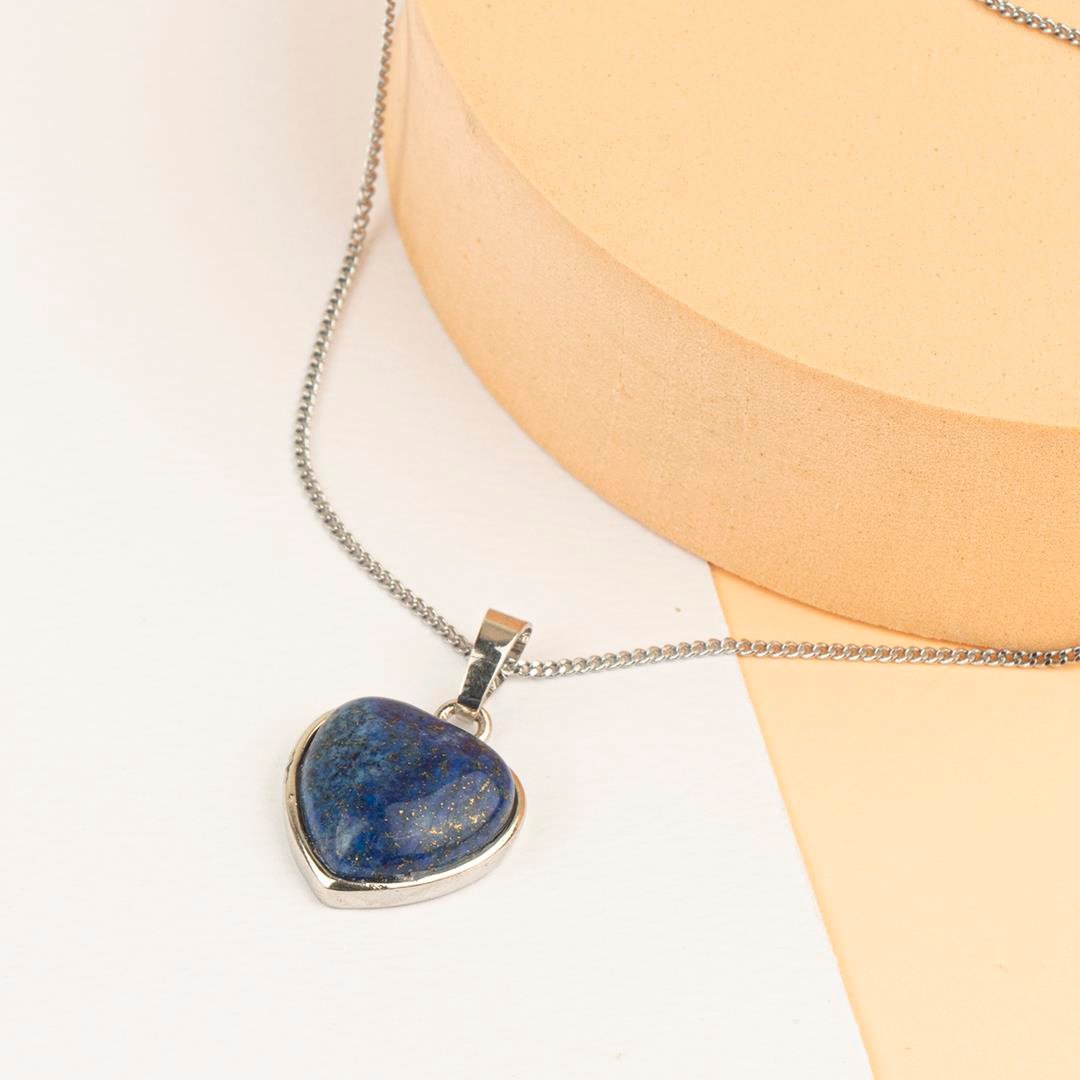 Lapis Lazuli Kalpli Kaplama Dogal Taş Kolye