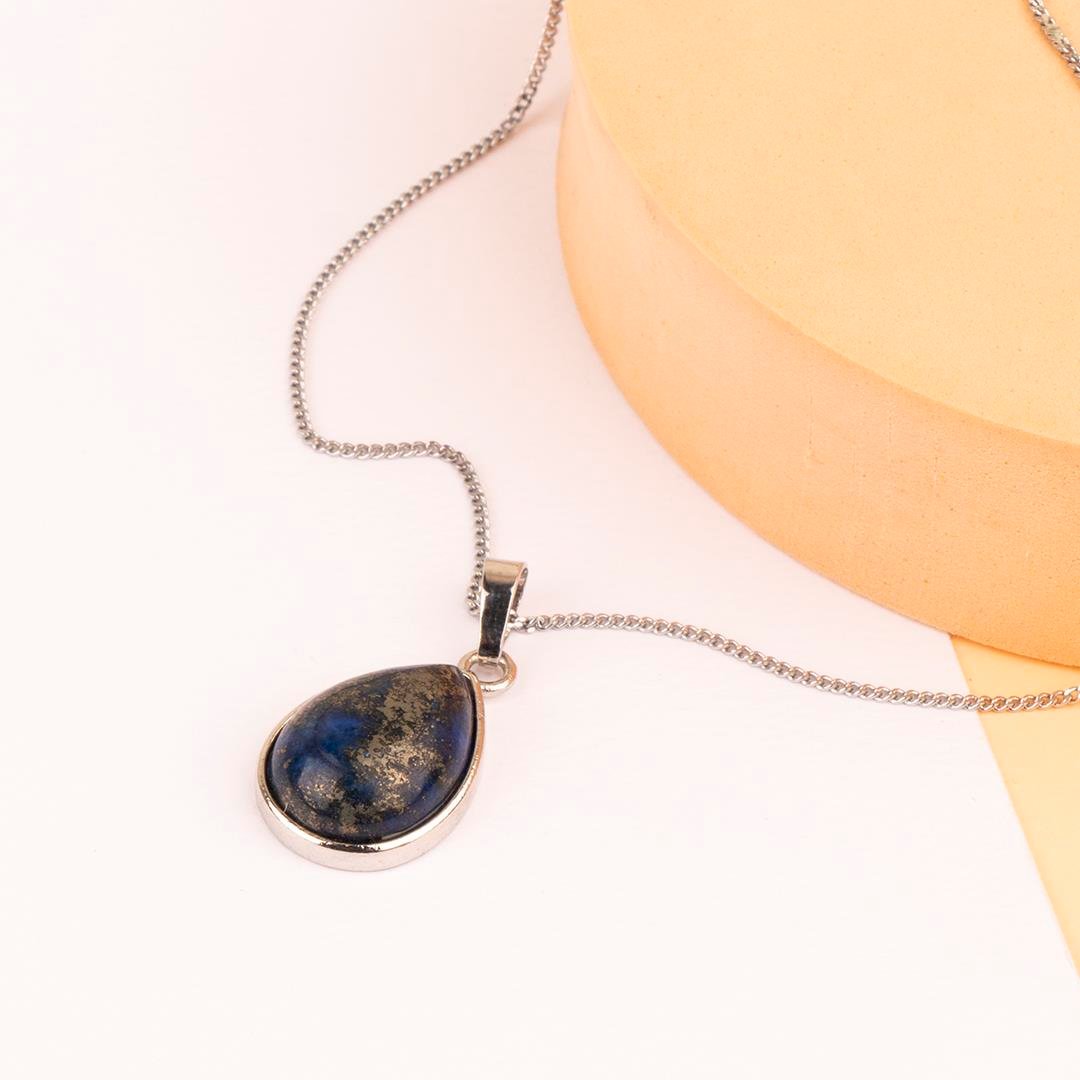 Lapis Lazuli Oval Dogal Taş Kolye