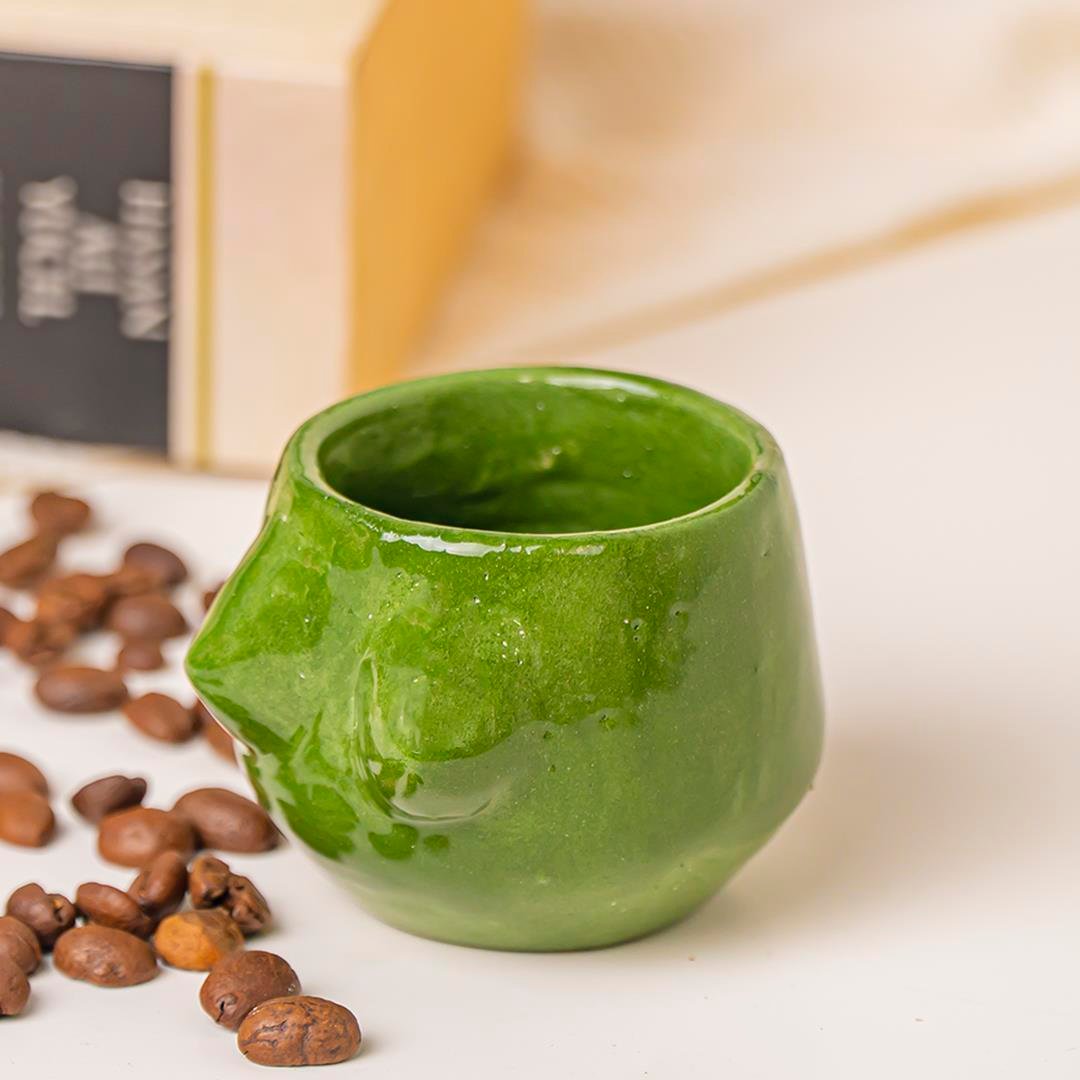 Lilith Green Handmade Seramik Espresso Bardağı