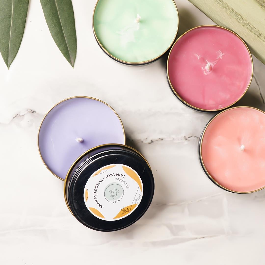 Mitr Ananas Aromalı Metal Soya Mum