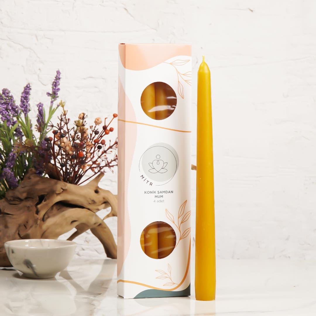 Mitr Balmumu Rengi Şamdan Mum