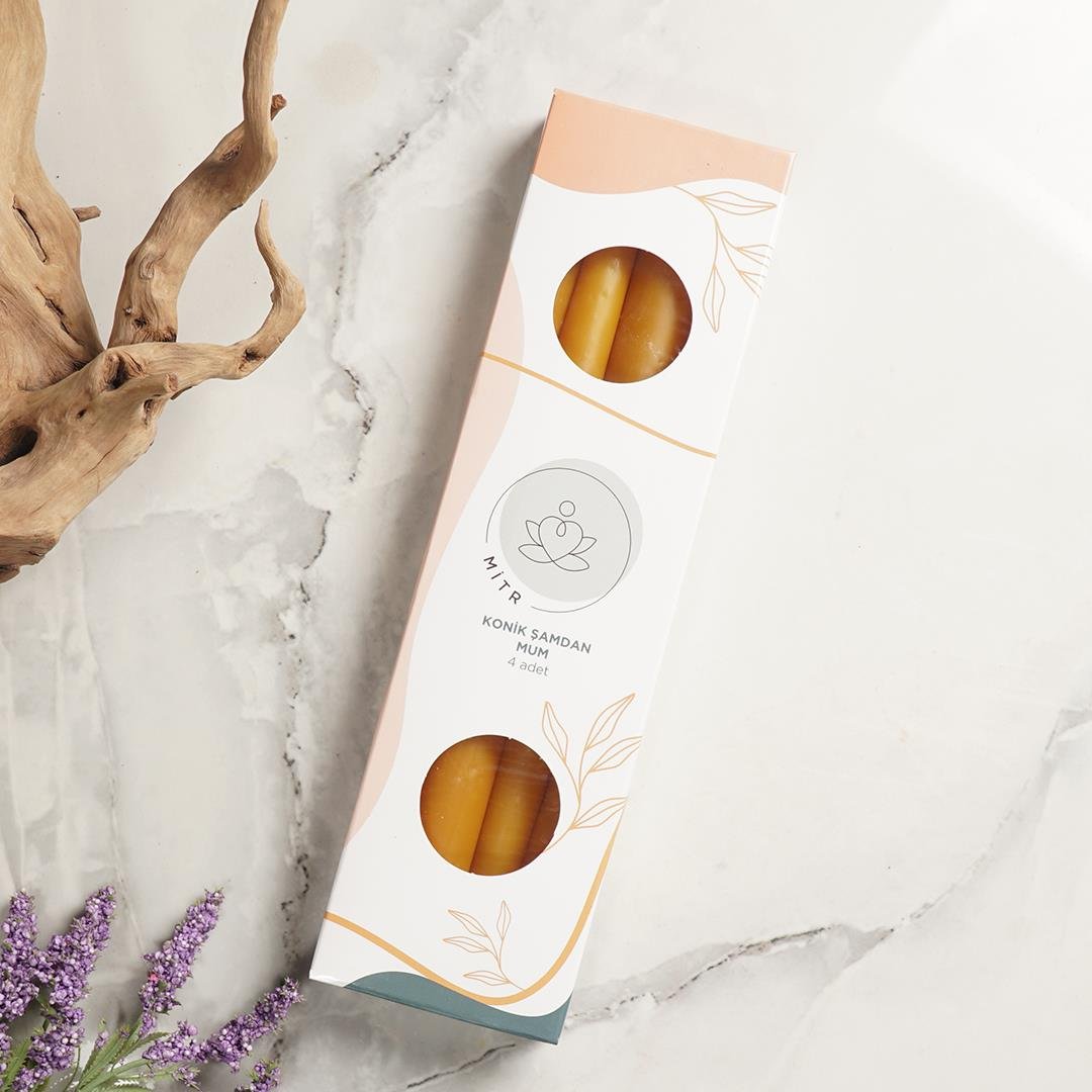 Mitr Balmumu Rengi Şamdan Mum