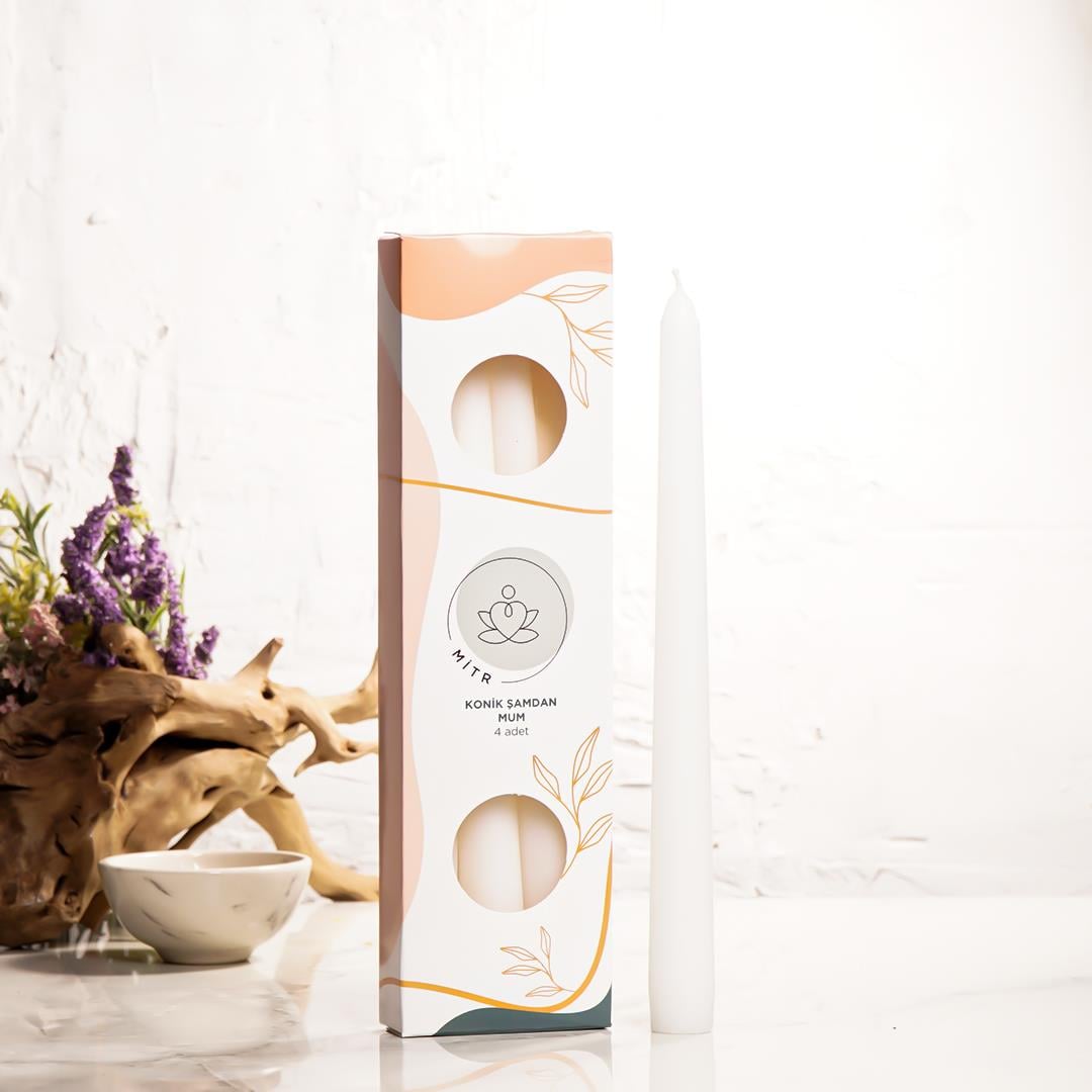 Mitr Beyaz Şamdan Mum