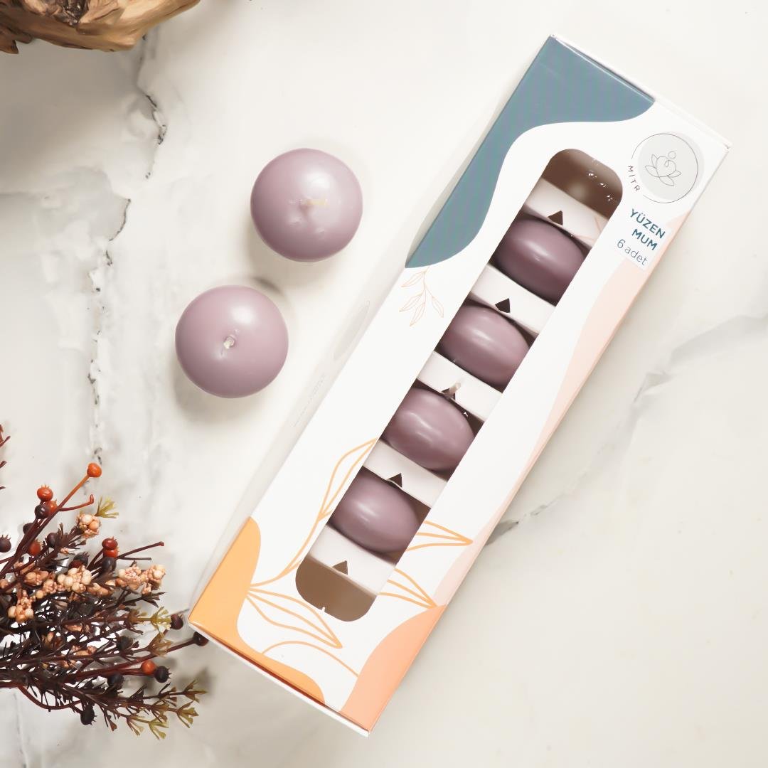 Mitr Gri Suda Yüzen Mum