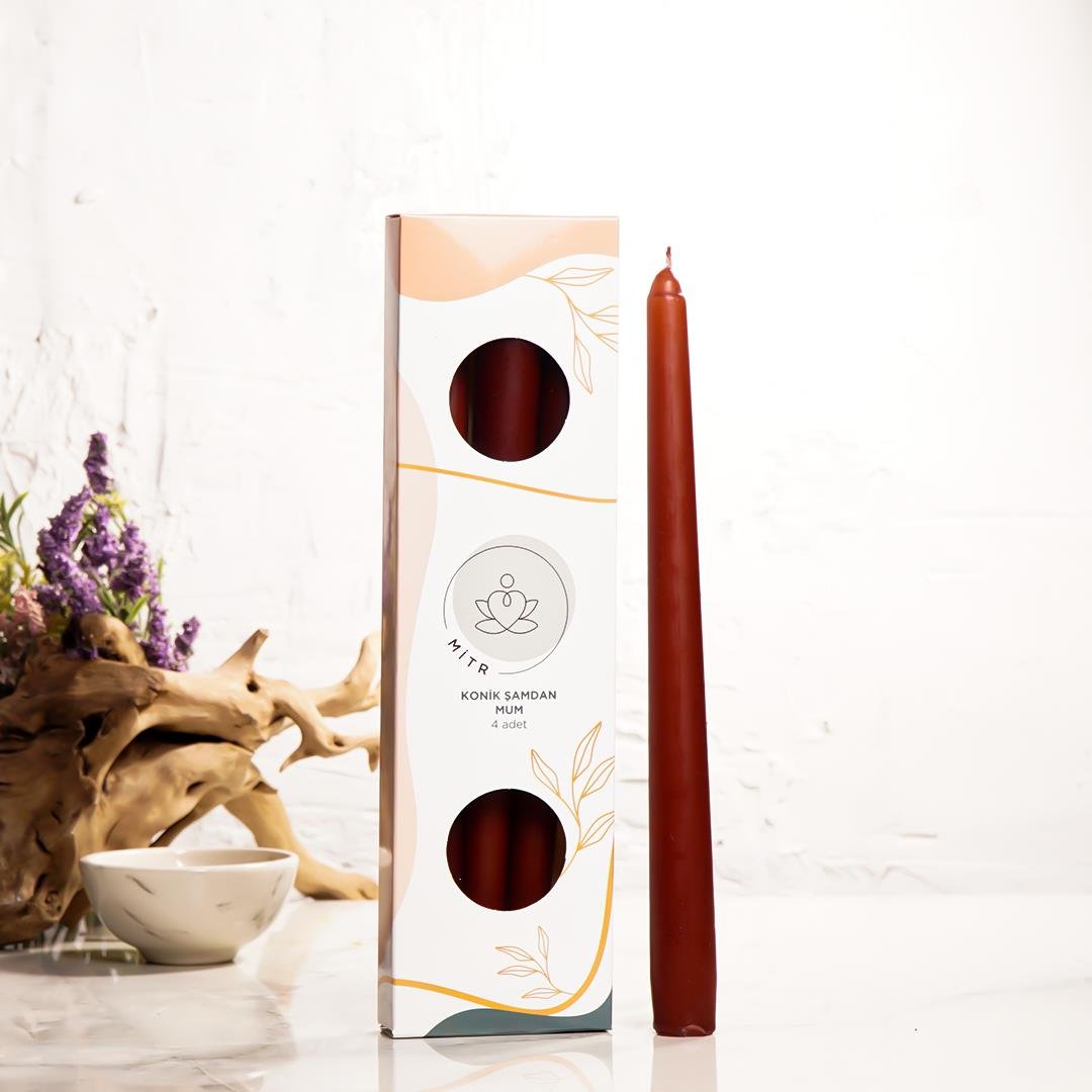 Mitr Kahverengi Şamdan Mum