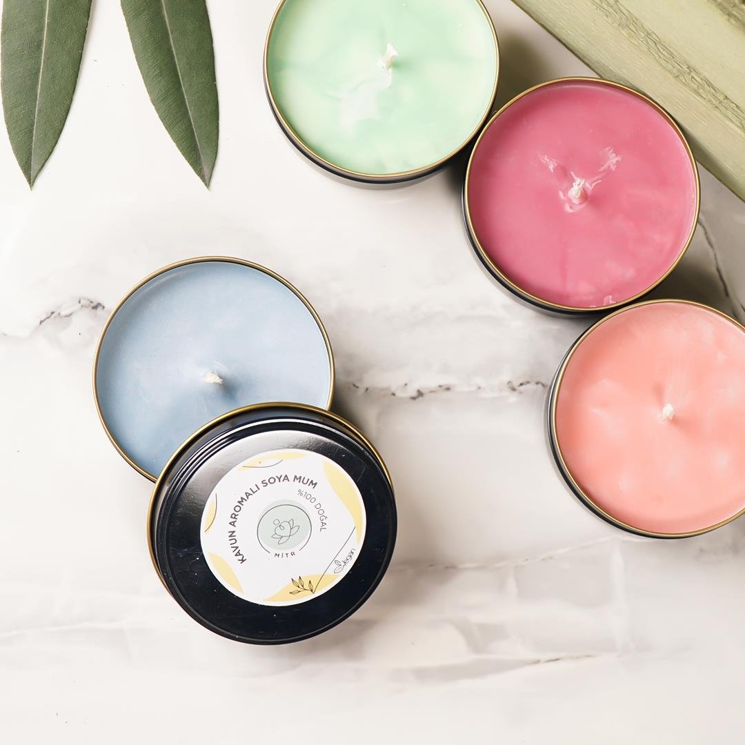 Mitr Kavun Aromalı Metal Soya Mum