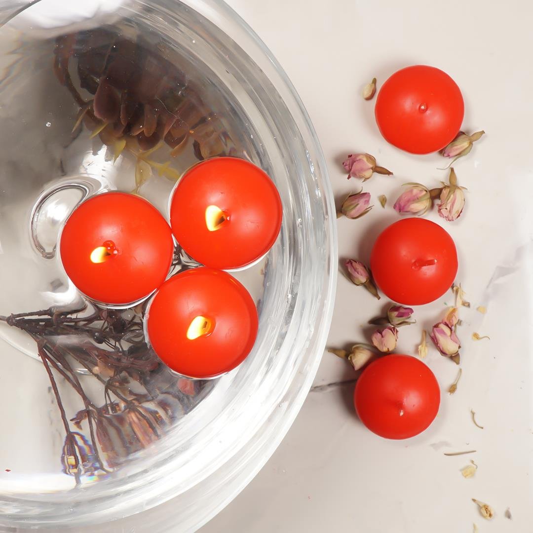 Mitr Kırmızı Suda Yüzen Mum