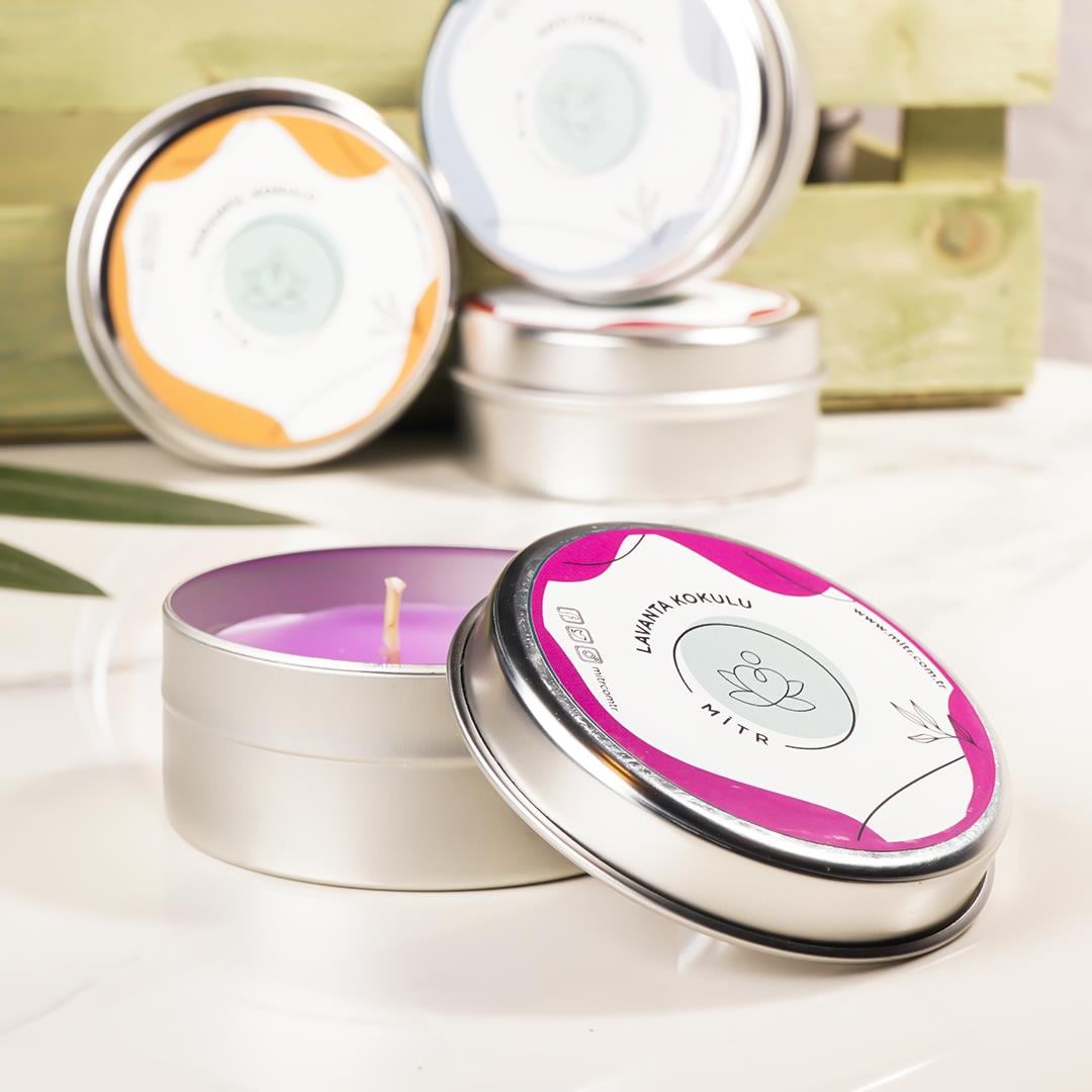 Mitr Lavanta Aromalı Metal Mum