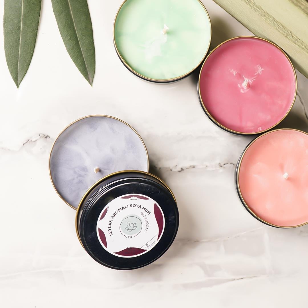 Mitr Leylak Aromalı Metal Soya Mum