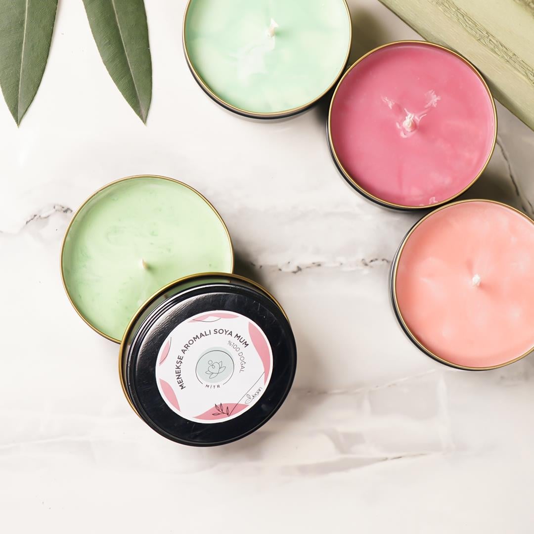 Mitr Menekşe Aromalı Metal Soya Mum