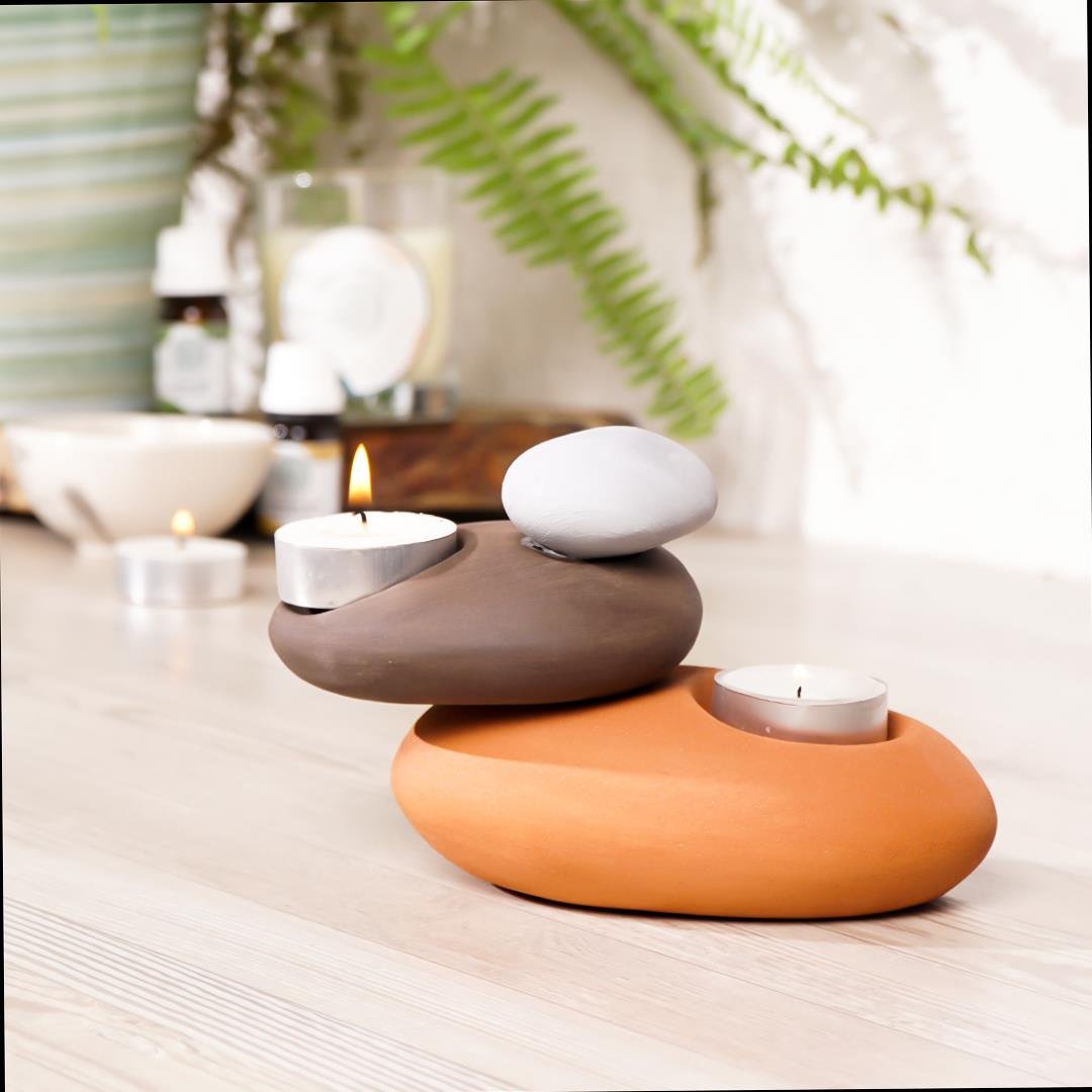 Mitr Özel Tasarım El Yapımı 2'li Tealight Mumluk