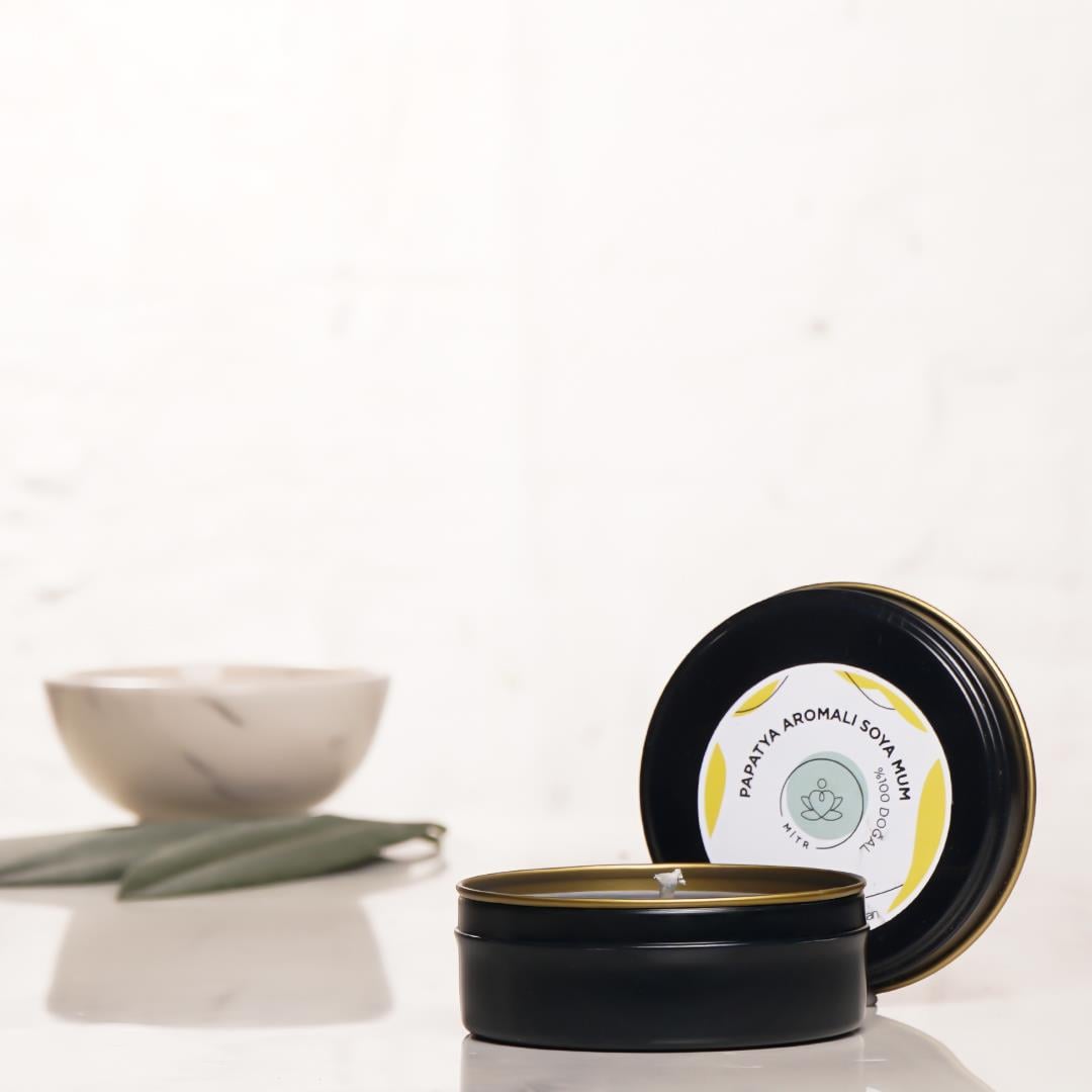 Mitr Papatya Aromalı Metal Soya Mum