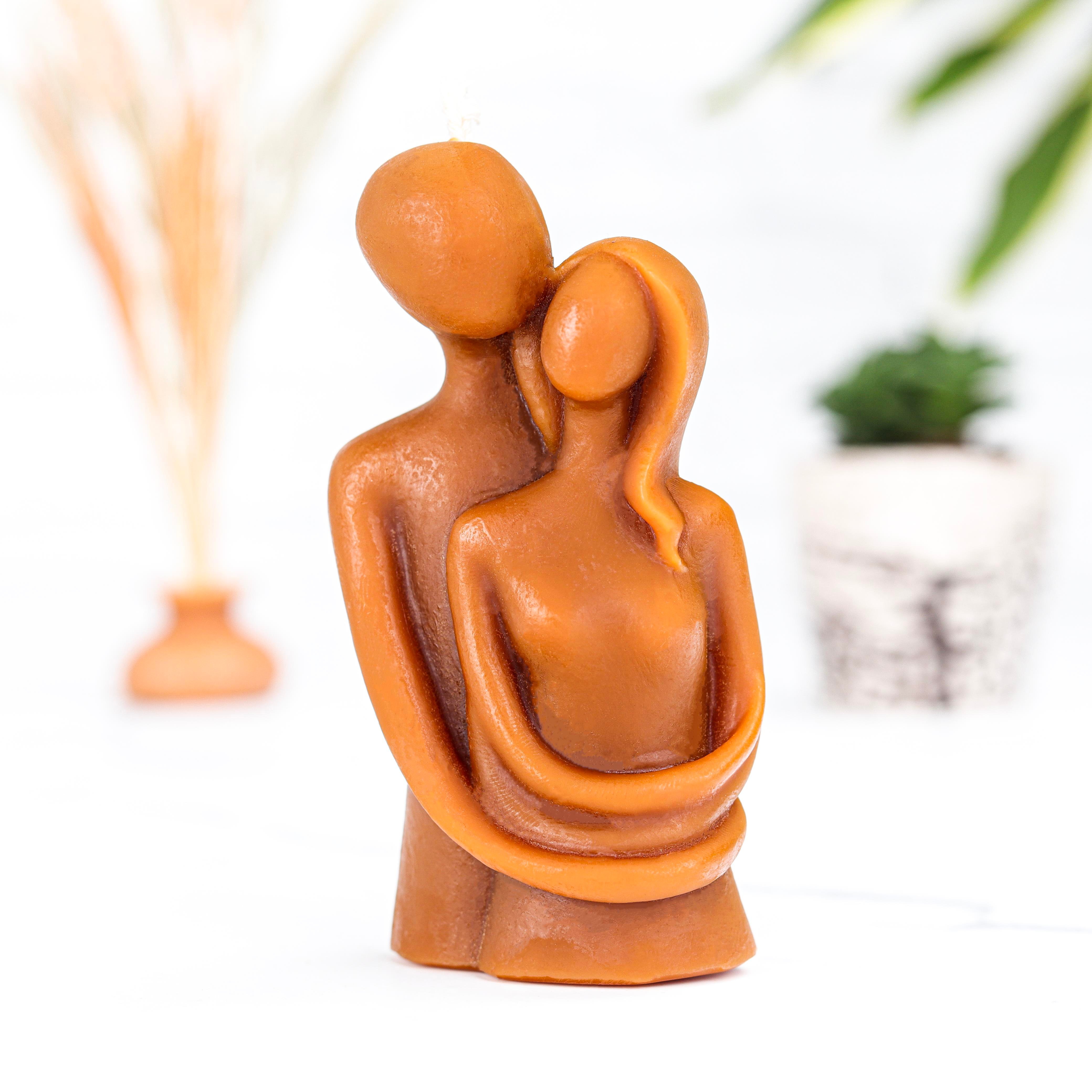 Mitr Sarılan Çift Temalı Organik Balmumu Mum (Sıcak Döküm)