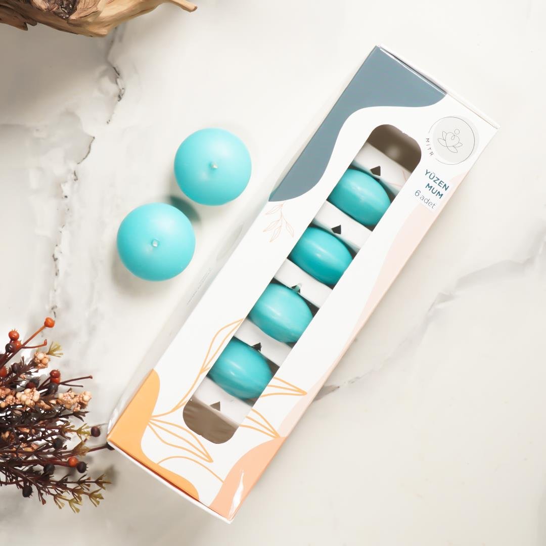 Mitr Turkuaz Suda Yüzen Mum