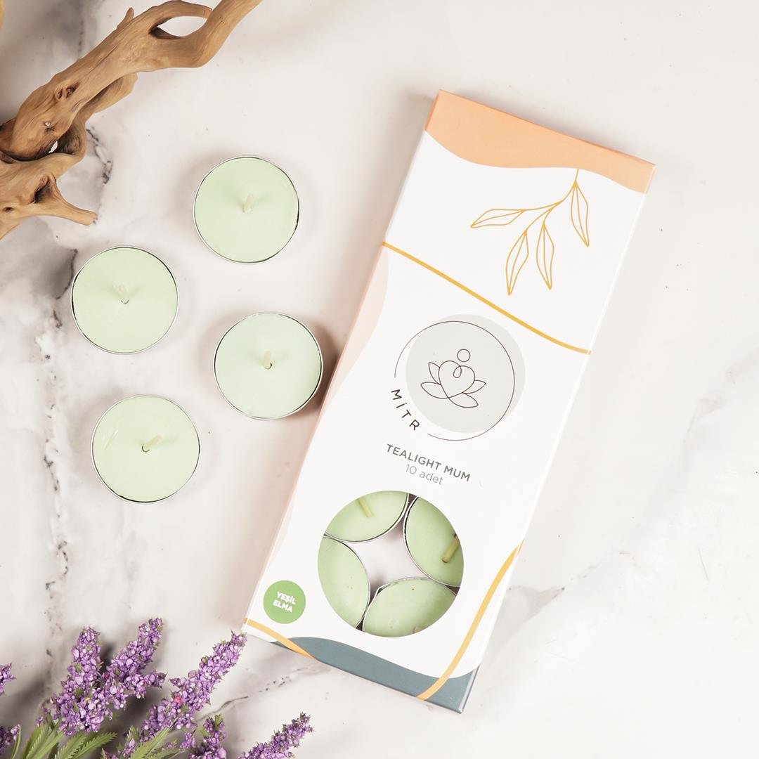 Mitr Yeşil Elma Kokulu Tealight Mum