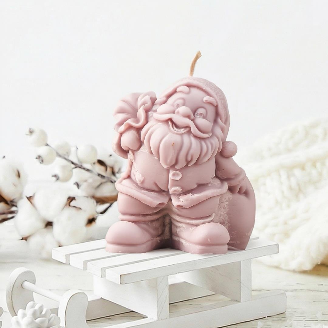 Noel Baba Temalı Mor Soya Mum