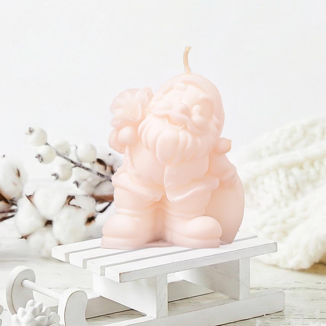 Noel Baba Temalı Pink Soya Mum