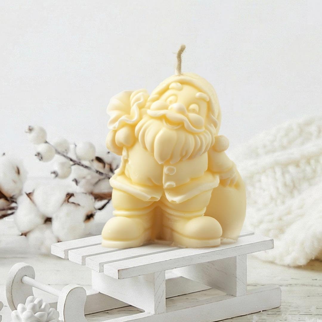 Noel Baba Temalı Turuncu Soya Mum