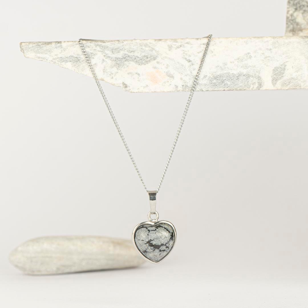 Obsidyen Kalpli Kaplama Dogal Taş Kolye